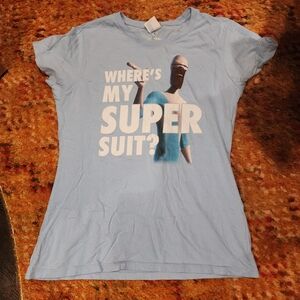 Disney Light Blue Graphic Tee with White Tag Detail